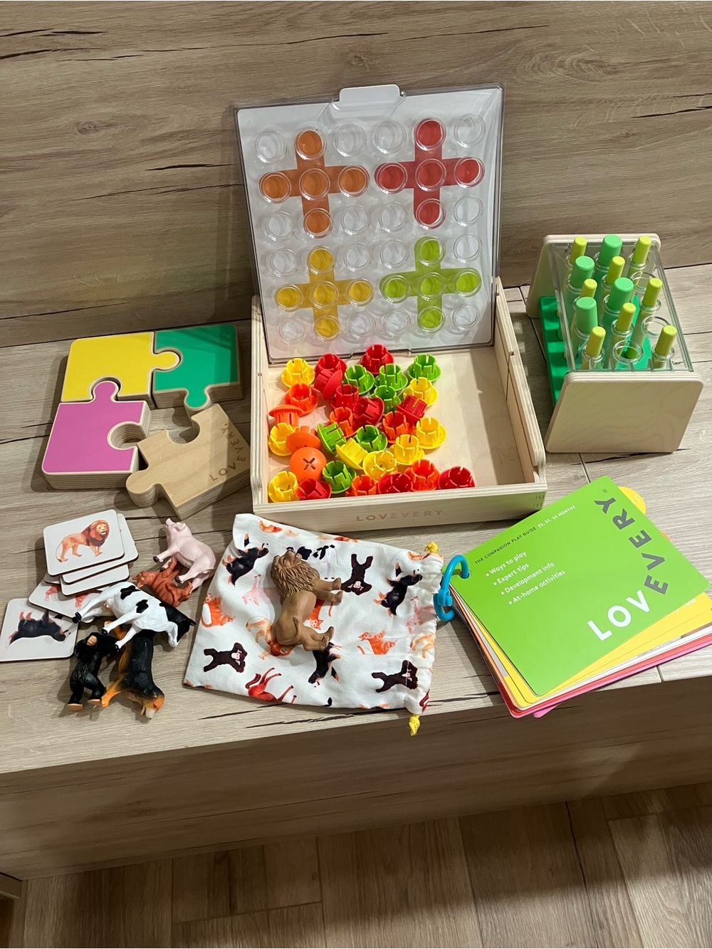 LOVEVERY 22-24 months COMPANION Play Kit Wooden Puzzle Farm Animals [INCOMPLETE]